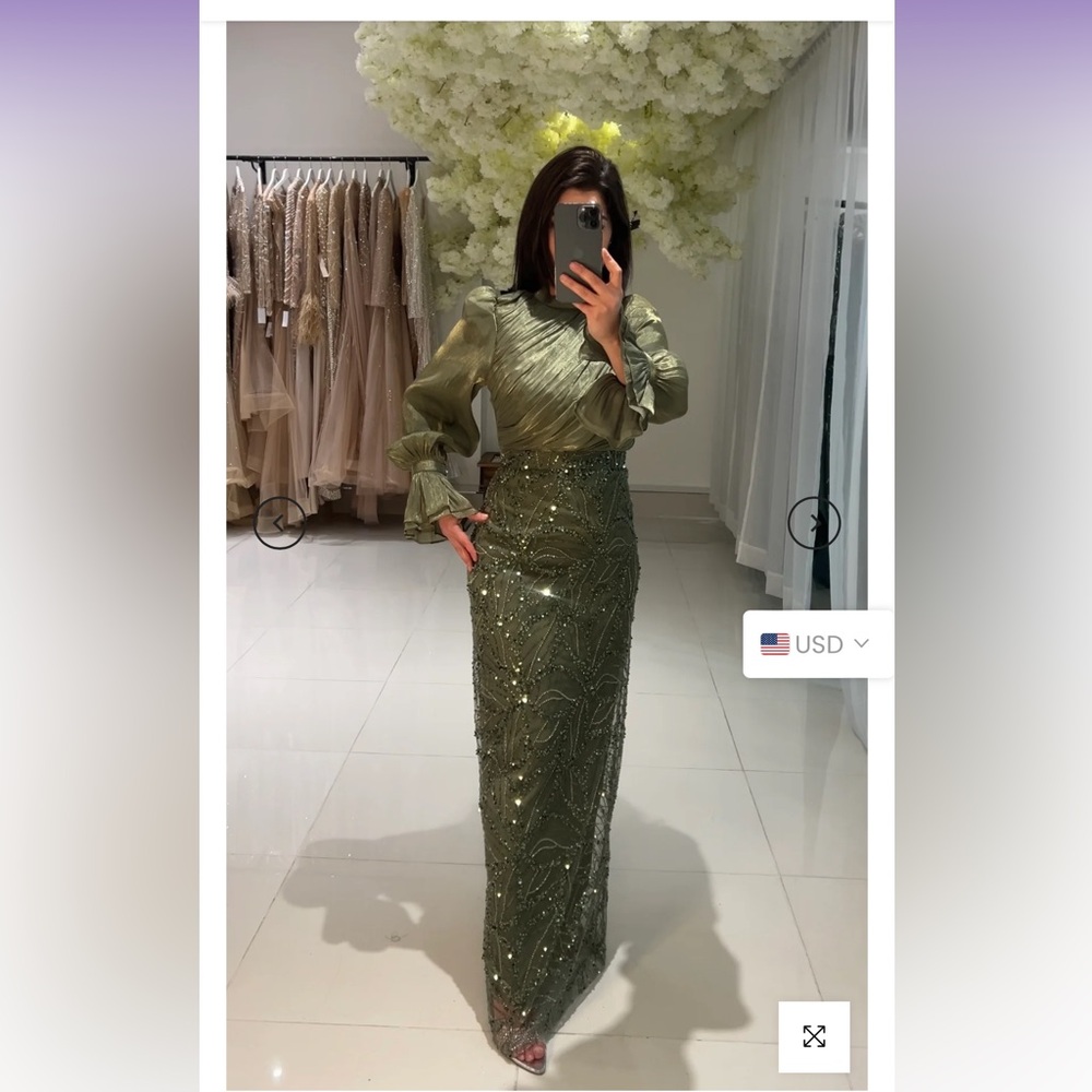 Lelan “Zhila” green dress